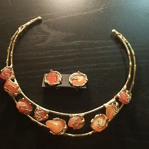 Boho Crystal Gem Art Deco Collar Necklace